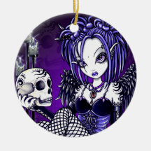 "Gabriella" Gothic Skull Angel Ornaments
