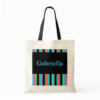 Gabriella Pretty Striped Tote Bag by 369MyName