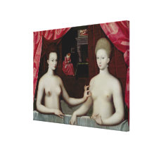 Gabrielle d'Estrees  and her sister Canvas Print