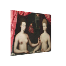 Gabrielle d'Estrées and one of her sisters Stretched Canvas Prints