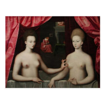 Gabrielle d'Estrées and one of her sisters Post Card