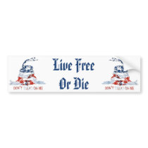 Gadsden - Don't Tread on Me, Live Free or Die Bumper Sticker