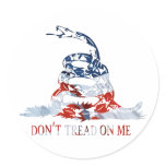 Gadsden - Don't Tread on Me Red, White and Blue Round Sticker