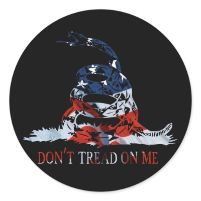 Gadsden - Don't Tread on Me Red, White and Blue Stickers by patrioticdissent