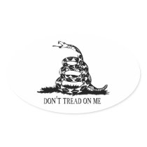 Gadsden Don't Tread on Me Oval Stickers