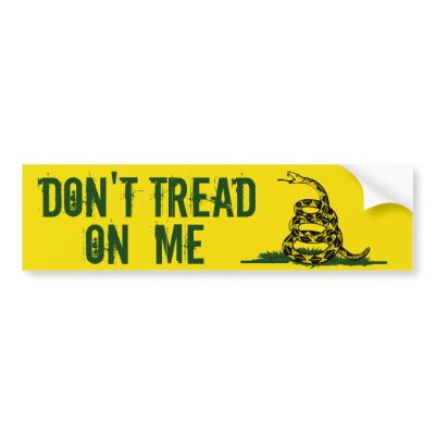 Gadsden Flag Dont Tread On Me Bumper Sticker by cowboyannie