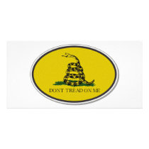 Gadsden Flag Dont Tread On Me Oval Design Personalized Photo Card