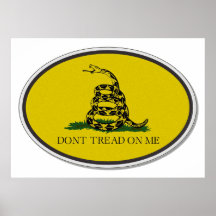 Gadsden Flag Dont Tread On Me Oval Design Print