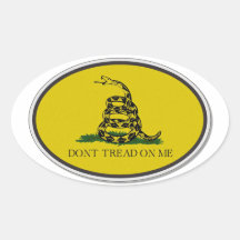 Gadsden Flag Dont Tread On Me Oval Design Stickers