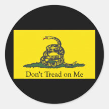 Gadsden Flag Round Stickers