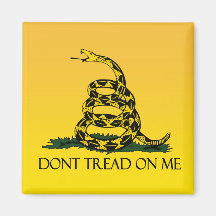 Gadsden Flag, Yellow Background Refrigerator Magnet