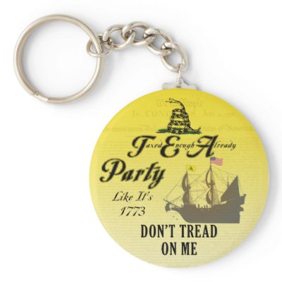 Gadsden - Tea Party Like It's 1773 Keychain by Halley5