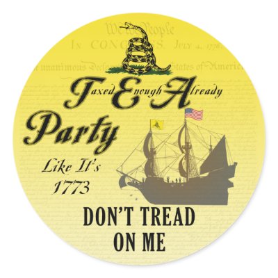 Gadsden - Tea Party Like It's 1773 Stickers by Halley5