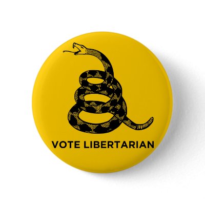 Gadsden "Vote Libertarian" Button by Libertymaniacs