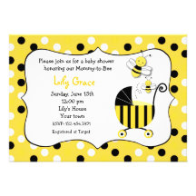 Gaffez les invitations de baby shower d'abeille