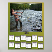 Gal Chum Salmon Fishing Poster Calendar
