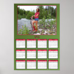 Gal Holding a King Salmon Poster Calendar