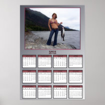 Gal Holding Pink Salmon Stringer Poster Calendar