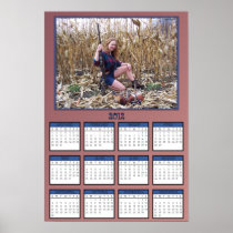 Gal with Pheasants Poster Calendar