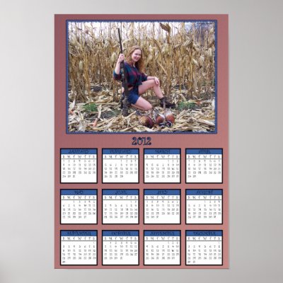 Gal with Pheasants Poster Calendar by TrophyGalGifts