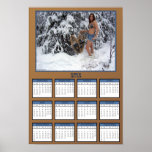 Gal with Snowshoe Hares Poster Calendar