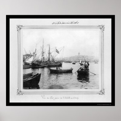 Galata From Sirkeci Port in Istanbul, Turkey 1885 Posters by lc_vintagephotos