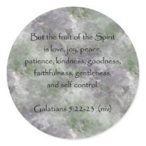 Galatians 5:22-23 ~ Fruit of the Spirit Round Stickers