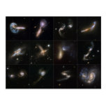 Galaxy collision images taken by the Hubble Postcard