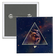 Galaxy Triangle Lion Head - Trendium Authentic Button