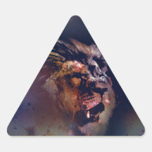 Galaxy Triangle Lion Head - Trendium Authentic Sticker
