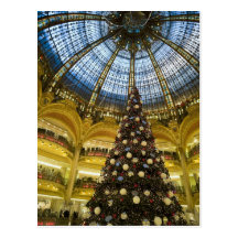 Galeries La Fayette at Christmas, Paris, France Postcard