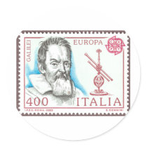 Galileo Galilei Buttons and Magnets Round Sticker