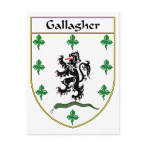 Gallagher Coat of Arms/Family Crest Postcard
