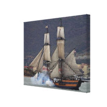 Galleon Firing Cannon Canvas Prints