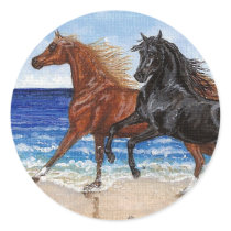 Gallop beach Arabian horse sticker