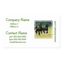 Galloping Friesian Horses Business Cards