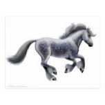Galloping Grey Draught   Horse Postcard