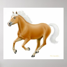 Galloping Palomino Haflinger Horse Print