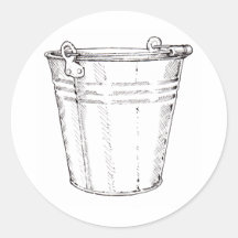 Galvanized Pail Round Sticker