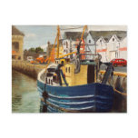 Galway City Commercial Boat Oil Painting Post Card