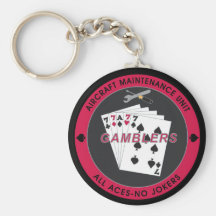 Gambler AMU Key Chain with Red Coin Black