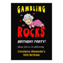 Gamblers Birthday Party Invitations