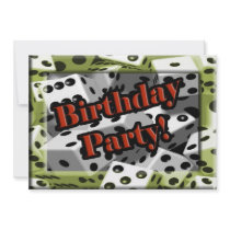 Gamblers Dice Birthday Party Invitation