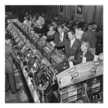 Gamblers play five-cent Star Chief slot machines Photo Print