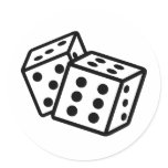 gambling dice cubes casino round sticker
