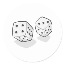 Gambling Dice Round Stickers