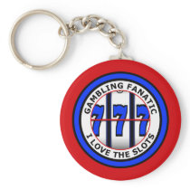 GAMBLING FANATIC - I LOVE THE SLOTS KEY CHAIN