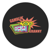 Gambling Granny T-shirts and Gifts For Her Round Stickers