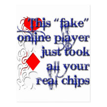 Gambling Poker Player Postcard