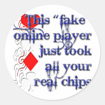 Gambling Poker Player Round Sticker